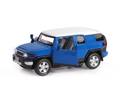 Машина "АВТОПАНОРАМА" Toyota FJ Cruiser, синий, 1/32, свет, звук, инерция, в/к 17,5*13,5*9 см JB1251138 в Москве
