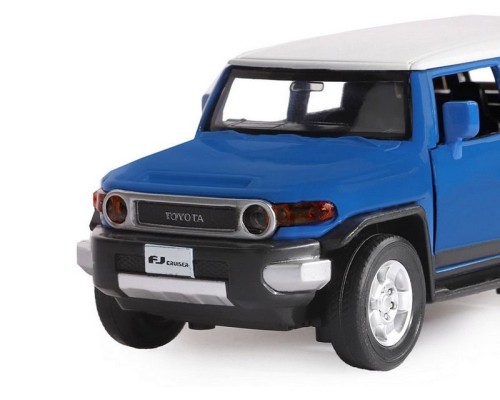 Машина "АВТОПАНОРАМА" Toyota FJ Cruiser, синий, 1/32, свет, звук, инерция, в/к 17,5*13,5*9 см JB1251138 в Москве