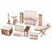 Деревянный конструктор Lemmo МОДЕЛЬ "НАБОР МЕБЕЛИ БЫТОВАЯ ТЕХНИКА", 100 деталей LM-0169 в Москве