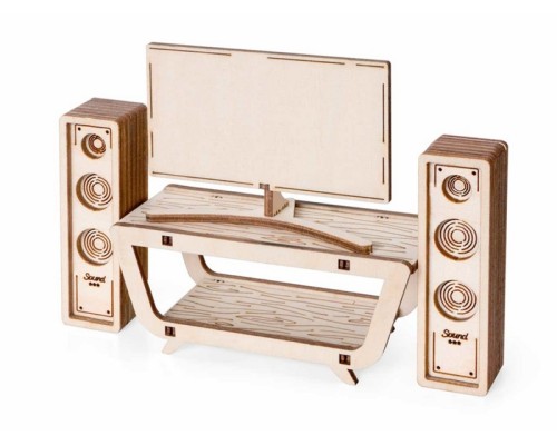 Деревянный конструктор Lemmo МОДЕЛЬ "НАБОР МЕБЕЛИ БЫТОВАЯ ТЕХНИКА", 100 деталей LM-0169 в Москве