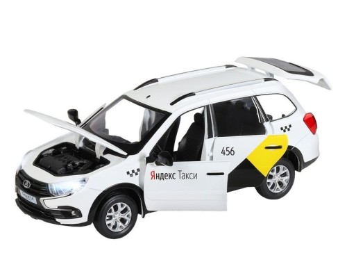 Машина "АВТОПАНОРАМА" Яндекс.Такси LADA GRANTA CROSS, белый, 1/24, свет, звук, в/к 24,5*12,5*10,5см JB1251346 в Москве Машина "АВТОПАНОРАМА" Яндекс.Такси LADA GRANTA CROSS, белый, 1/24, свет, звук, в/к 24,5*12,5*10,5см JB1251346 в Москве