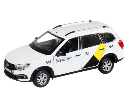 Машина "АВТОПАНОРАМА" Яндекс.Такси LADA GRANTA CROSS, белый, 1/24, свет, звук, в/к 24,5*12,5*10,5см JB1251346 в Москве Машина "АВТОПАНОРАМА" Яндекс.Такси LADA GRANTA CROSS, белый, 1/24, свет, звук, в/к 24,5*12,5*10,5см JB1251346 в Москве