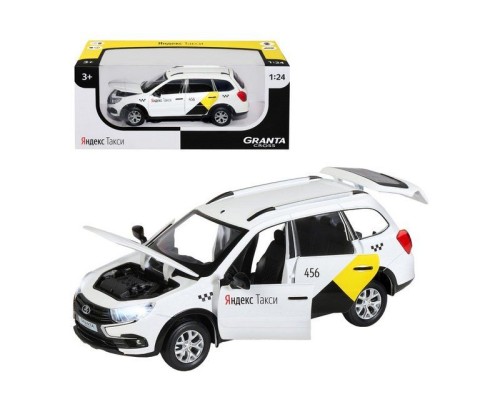 Машина "АВТОПАНОРАМА" Яндекс.Такси LADA GRANTA CROSS, белый, 1/24, свет, звук, в/к 24,5*12,5*10,5см JB1251346 в Москве Машина "АВТОПАНОРАМА" Яндекс.Такси LADA GRANTA CROSS, белый, 1/24, свет, звук, в/к 24,5*12,5*10,5см JB1251346 в Москве