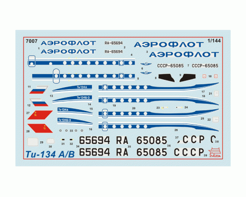 Сборная модель ZVEZDA Пассажирский авиалайнер Ту-134А/Б-3, 1/144 ZV-7007 в Москве