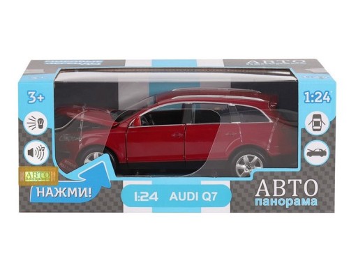 Машина "АВТОПАНОРАМА" Audi Q7, бордовый, 1/24, в/к 24,5*12,5*10,5 см JB1251130 в Москве