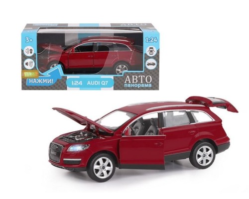 Машина "АВТОПАНОРАМА" Audi Q7, бордовый, 1/24, в/к 24,5*12,5*10,5 см JB1251130 в Москве