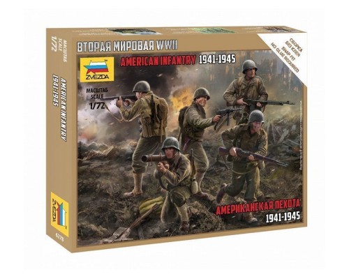 Сборная модель ZVEZDA Американская пехота 1941-1945, 1/72 ZV-6278 в Москве Сборная модель ZVEZDA Американская пехота 1941-1945, 1/72 ZV-6278 в Москве