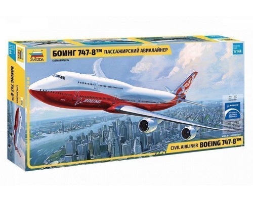 Сборная модель ZVEZDA Пассажирский авиалайнер Боинг 747-8, 1/144 ZV-7010 в Москве