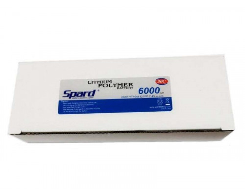 Аккумулятор Li-Po Spard 6000mAh, 7,4V, 30C, T‐plug для Remo Hobby и Himoto 1/10, 1/8