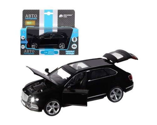 Машина "АВТОПАНОРАМА" Bentley Bentayga, черный, 1/34, свет, звук, инерция, в/к 17,5*13,5*9 см JB1251300 в Москве