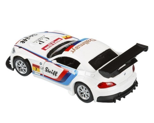Машина "АВТОПАНОРАМА" BMW Z4 GT3, 1/38, белый, инерция, откр. двери, в/к 17,5*12,5*6,5 см JB1251220 в Москве