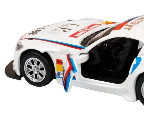 Машина "АВТОПАНОРАМА" BMW Z4 GT3, 1/38, белый, инерция, откр. двери, в/к 17,5*12,5*6,5 см JB1251220 в Москве