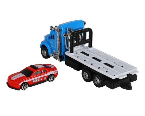 Машина AUTODRIVE Эвакуатор инерционная с пожарной машиной, в/п 23,5*6,5*19,5см JB0402846 в Москве