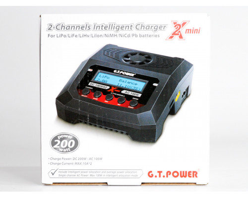 Универсальное зарядное устройство G.T.Power X2MINI Dual Power 19-26/220В, 10Aх2