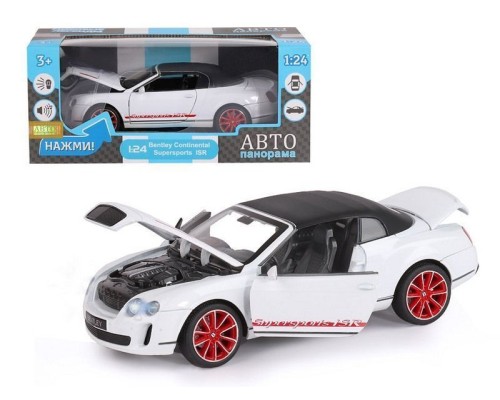 Машина "АВТОПАНОРАМА" Bentley Continental Supersports ISR, белый, 1/24, в/к 24,5*12,5*10,5 см JB1251134 в Москве