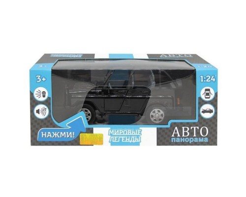 Машина "АВТОПАНОРАМА" УАЗ-469,  1/24,  черный, свет. звук. эффекты, инерция, в/к 22*12*11 см JB1251160 в Москве
