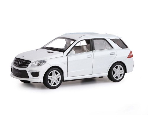Машина "АВТОПАНОРАМА" Mercedes-Benz ML63 AMG, белый, 1/32, свет, звук, инерция, в/к 17,5*13,5*9 см JB1251036 в Москве