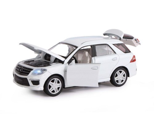 Машина "АВТОПАНОРАМА" Mercedes-Benz ML63 AMG, белый, 1/32, свет, звук, инерция, в/к 17,5*13,5*9 см JB1251036 в Москве