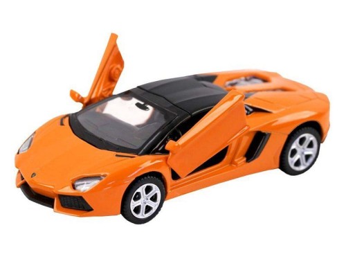 Машина "АВТОПАНОРАМА" Lamborghini Aventador LP700-4 Roadster, 1/43, оранжевый, инерция JB1200140 в Москве