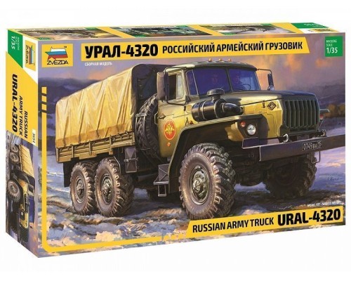 Сборная модель ZVEZDA Российский армейский грузовик Урал-4320, 1/35 ZV-3654 в Москве Сборная модель ZVEZDA Российский армейский грузовик Урал-4320, 1/35 ZV-3654 в Москве