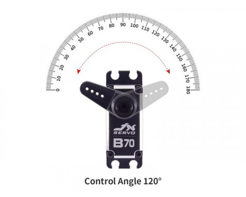 Сервомашинка цифровая JX Servo B70 (87г/72/0.10/12.0V) бесколлекторная, Full metal