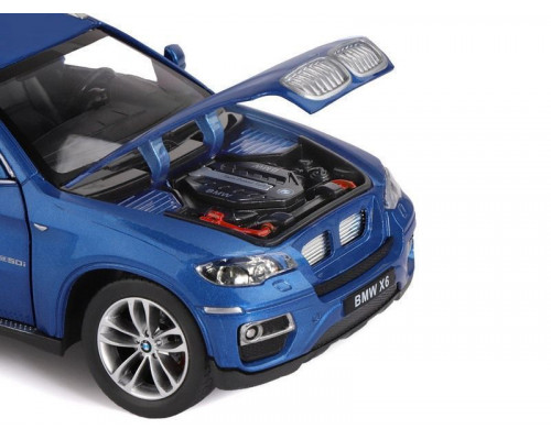 Машина "АВТОПАНОРАМА" BMW X6, синий, 1/26, звук, в/к 24,5*12,5*10,5 см