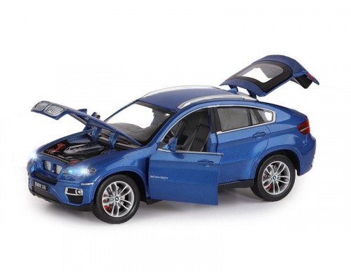 Машина "АВТОПАНОРАМА" BMW X6, синий, 1/26, звук, в/к 24,5*12,5*10,5 см