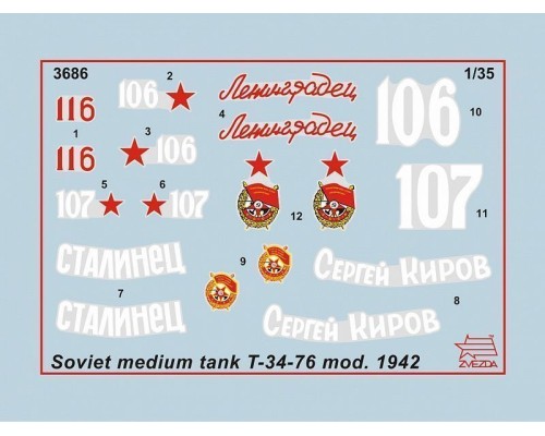 Сборная модель ZVEZDA Советский средний танк Т-34/76 обр. 1942 г., 1/35 ZV-3686 в Москве