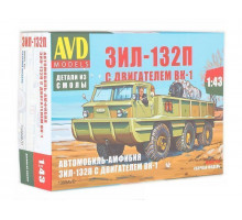 Сборная модель AVD Автомобиль-амфибия ЗИЛ-132П с двигателем ВК-1, 1/43