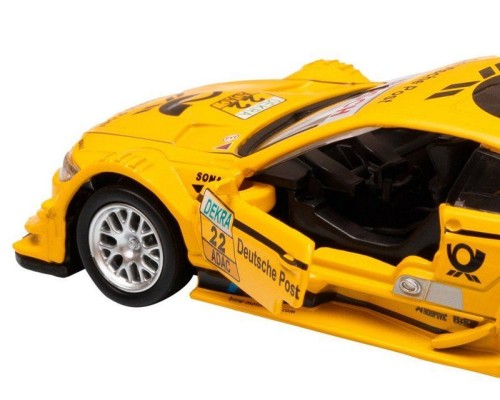 Машина "АВТОПАНОРАМА" BMW M3 DTM, желтый, 1/42, инерция, в/к 17,5*12,5*6,5 см JB1251208 в Москве