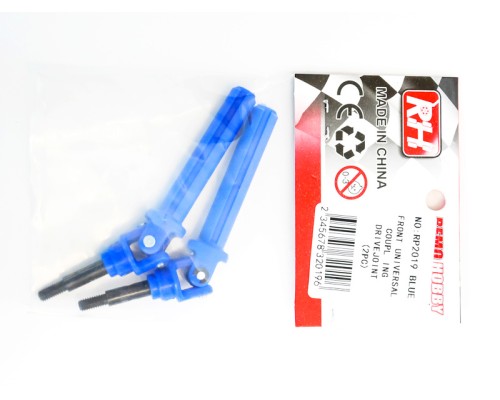 Ось колеса передняя с крестовиной и муфтой привода для Remo Hobby 1/8, тюнинг, синяя RP2019-BLUE в Москве