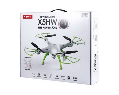 Р/У квадрокоптер Syma X5HW (белый) с FPV трансляцией Wi-Fi, барометр 2.4G RTF X5HW-WHITE в Рязани Р/У квадрокоптер Syma X5HW (белый) с FPV трансляцией Wi-Fi, барометр 2.4G RTF X5HW-WHITE в Рязани