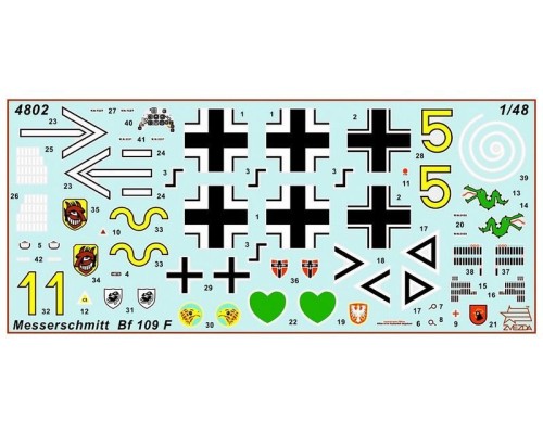 Сборная модель ZVEZDA Немецкий истребитель «Мессершмитт» BF-109 F2, подарочный набор, 1/48 ZV-4802П в Москве