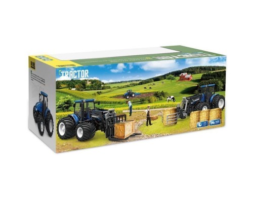 Р/У фермерский трактор Korody с вилочным погрузчиком, мет. кузов, широкие колеса 1/24 2.4G 6CH RTR KR6633HK в Норильске