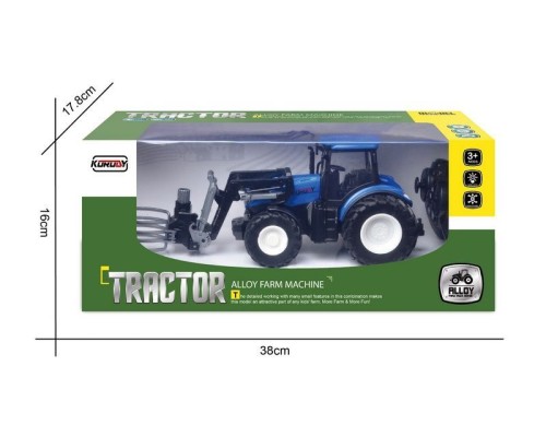 Р/У фермерский трактор Korody с погрузчиком тюков, мет. кузов, широкие колеса 1/24 2.4G 6CH RTR KR6634HK в Норильске