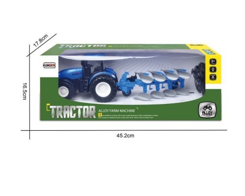 Р/У фермерский трактор Korody с плугом, мет. кузов, широкие колеса 1/24 2.4G 6CH RTR KR6638HK в Санкт-Петербурге