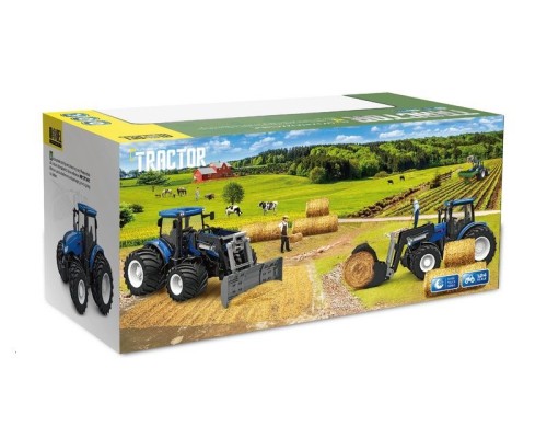 Р/У фермерский трактор Korody с отвалом, мет. кузов, двойные колеса 1/24 2.4G 6CH RTR KR6632HB в Норильске