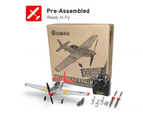 Радиоуправляемый самолет Volantex RC P51D 400мм (синий) 2.4G 4ch LiPo RTF with Gyro EXA76105RB в Ростове-на-Дону