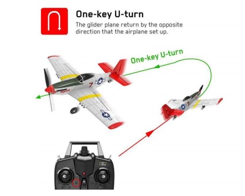 Радиоуправляемый самолет Volantex RC P51D 400мм (синий) 2.4G 4ch LiPo RTF with Gyro EXA76105RB в Ростове-на-Дону