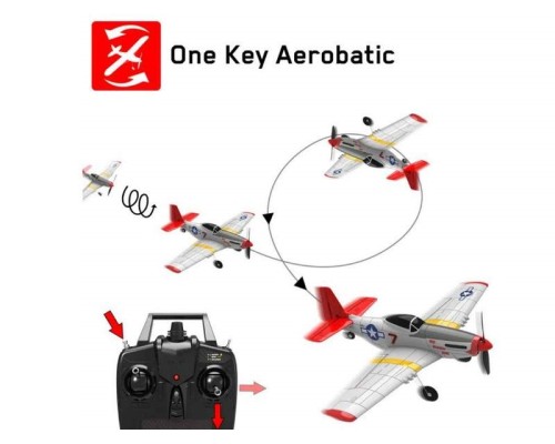 Радиоуправляемый самолет Volantex RC P51D 400мм (красный) 2.4G 4ch LiPo RTF with Gyro EXA76105RR в Ростове-на-Дону