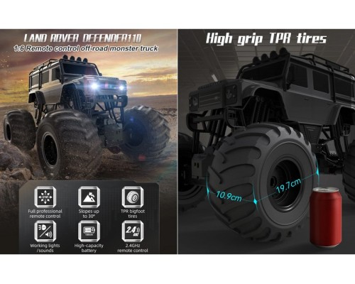 Радиоуправляемый внедорожник Double Eagle Land Rover Defender D110 Bigfoot 1/6 4WD 2.4G RTR E379-003 в Уссурийске Радиоуправляемый внедорожник Double Eagle Land Rover Defender D110 Bigfoot 1/6 4WD 2.4G RTR E379-003 в Уссурийске